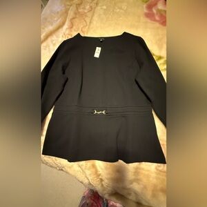 Talbots Black Top with Gold Detail